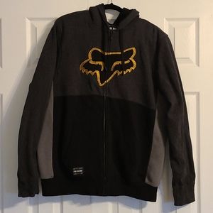 FOX MEN'S LARGE HEAVY SWEATSHIRT GOLD/BLACK/GREY